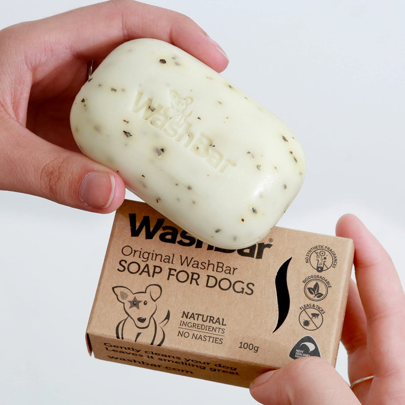 WashBar Natural Dog Soap Bar - Natural Dog Shampoo Bar and Dog Shampoo For Dry Itchy Skin, Bar is Easier to Use Than Liquid Pet Shampoo With No Plastic Bottle Waste, 3.5oz - PawsPlanet Australia