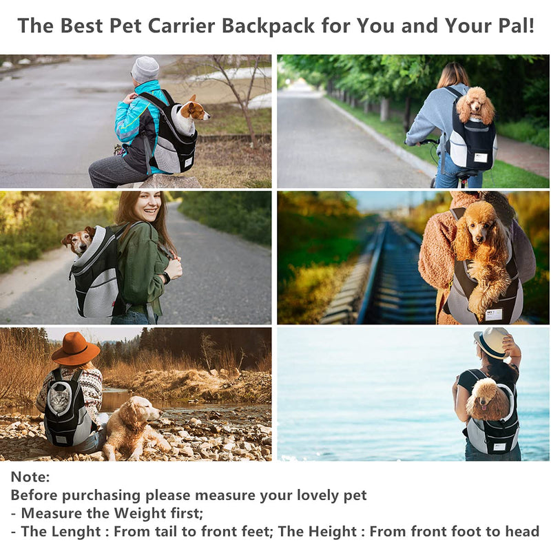 ENNEFU Comfortable Dog Cat Carrier Backpack Puppy Pet Front Pack with Breathable Head Out Design and Padded Shoulder for Hiking Outdoor Travel L1 - PawsPlanet Australia