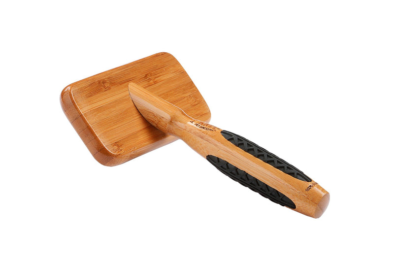 [Australia] - Bass Brushes Medium Slicker Style Pet Brush with Bamboo Wood Handle and Rubber Grips 