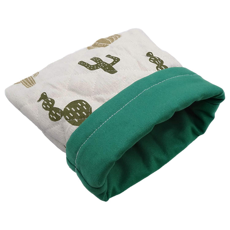 [Australia] - Ymid Select Handmade Canvas Sleeping Bag Pouch Hideout Cave for Hedgehog Guinea Pig Hamster Rat Ferret Chinchilla Squirrel and Small Animal Beds Green Cactus 