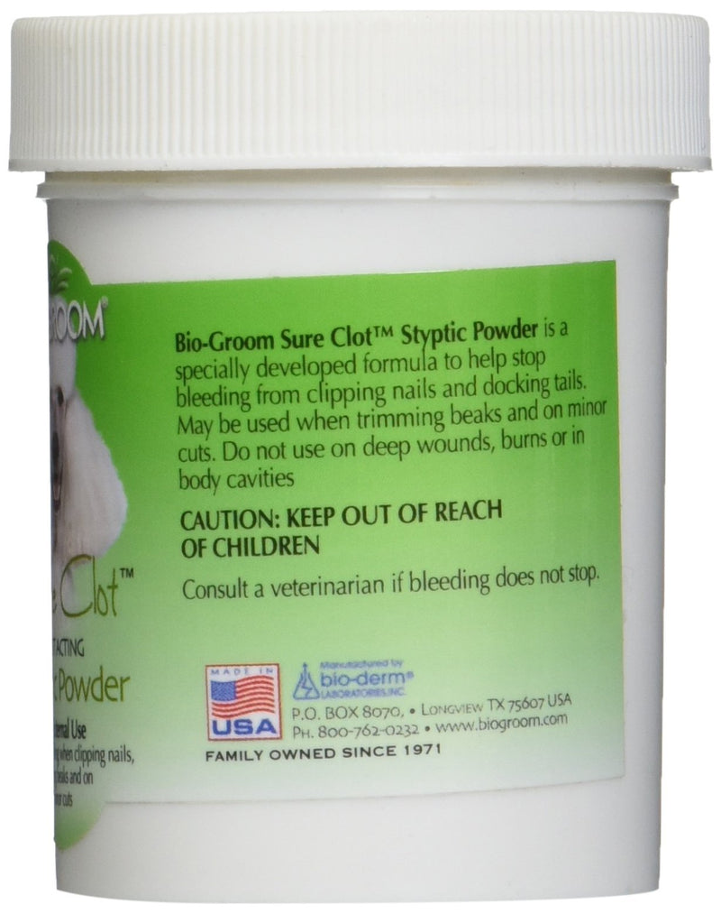 Bio-groom Sure Clot Fast Acting Stypic Powder, Available in 2 Sizes 1.5 ounce - PawsPlanet Australia