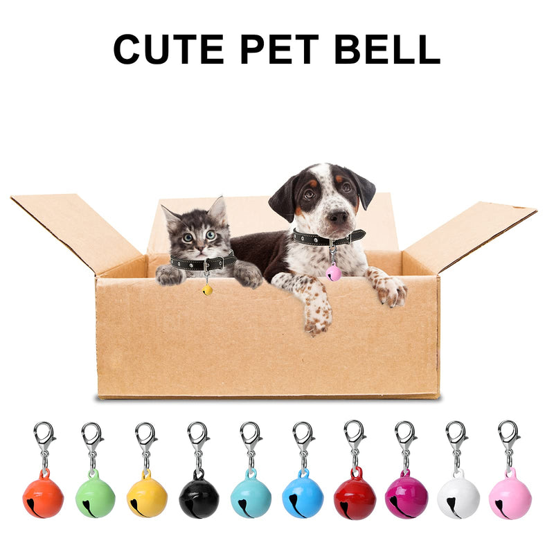 Molain 10 Pcs Cat Dog Collar Bells, Jingle Bell for Cat Collar,Dog Collar Charms,Colourful Pet Small Bells with Clasps,Pet Collar Accessories,Festival Party DIY Crafts Decoration Candy color - PawsPlanet Australia