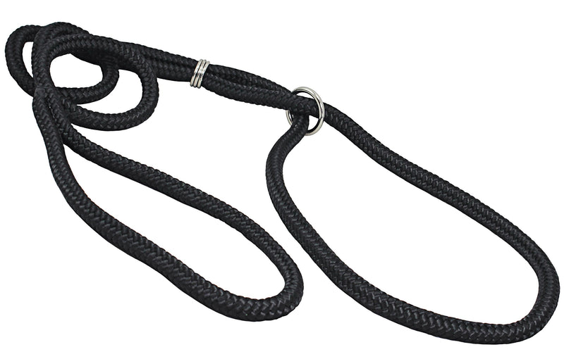 [Australia] - Dog Show Lead Braided Tubular Nylon 52" Long Medium: diam 5/16"(8mm) Black 