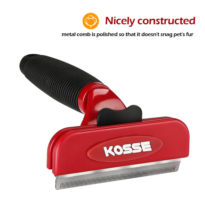 Kosse Professional Pet Deshedding Tool with Fur Ejector, Grooming Brush Effectively Reduces Shedding by up to 90%, Grooming Comb for Cats and Dogs –Large - PawsPlanet Australia