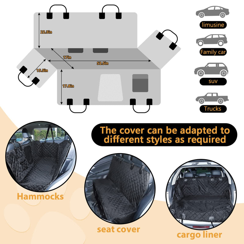 YUNXANIW Dog Car Seat Cover，Car Seat Covers Complete Coverage，Carriers & Travel Products For Dogs，Good Waterproof Performance，Car Seat Protector ，Suitable For Suvs, Cars (Back Seat Dog Cover) Back Seat Dog Cover - PawsPlanet Australia