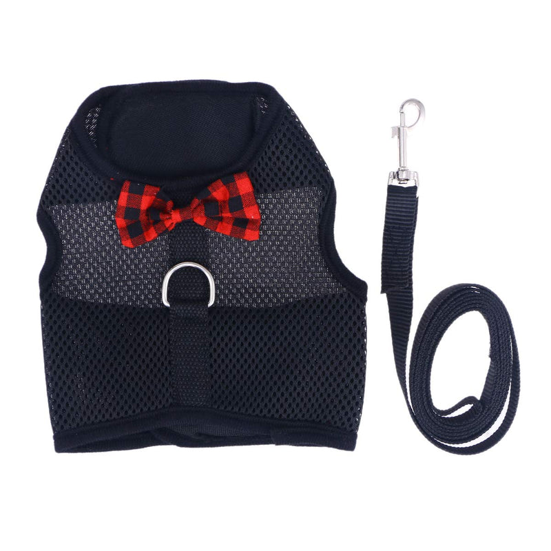 POPETPOP Small Pet Harness with Lead Guinea Pig Rabbit Harness Hamster Vest Lead Size S (Black) - PawsPlanet Australia