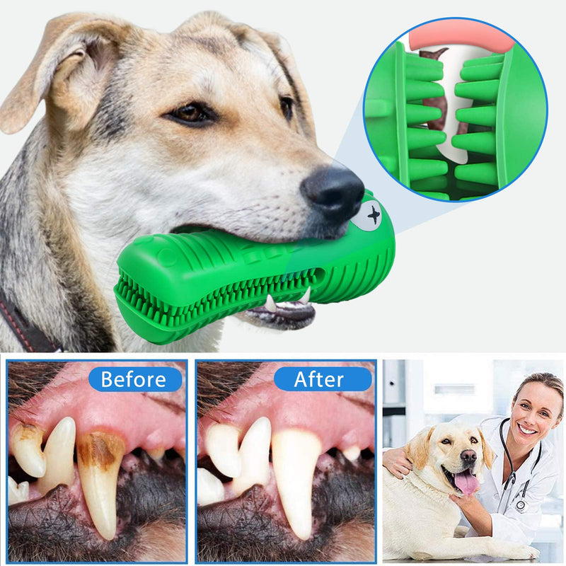 G.C Dog Chew Toys Indestructible, Squeaky Toothbrush Toy, Crocodile Interactive Tough Strong Durable Rubber Teeth Cleaning Toys for Large Medium Small Pets Doggy - PawsPlanet Australia