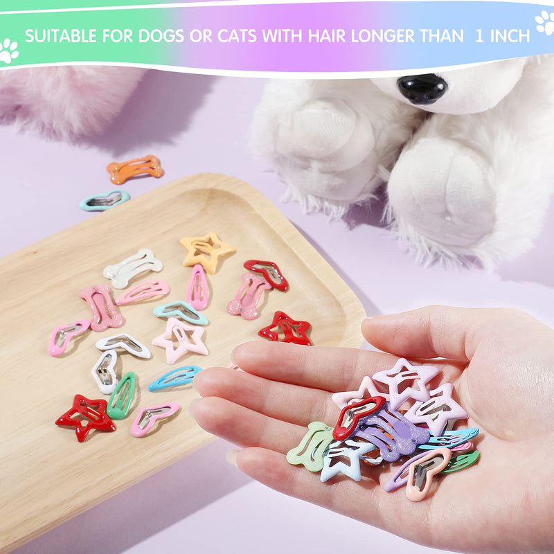 MTLEE 40 Pieces Dog Hair Clips Pet Hair Barrettes Dog Hair Accessories Clip Pet Grooming Products Small Snap Hair Clips Cute Pet Hairpin Headwear for Dog Cat Puppy Pet, 20 Pairs - PawsPlanet Australia