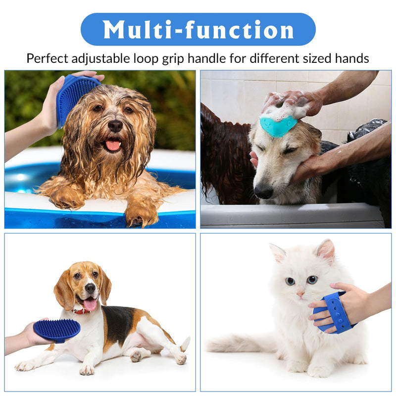 Fanshiontide 3 pieces dog brush short hair bath brush, soft rubber curry comb dogs and cats bath brush with massage effect, soothing adjustable ring handle, removes loose top hair, dust and dirt - PawsPlanet Australia
