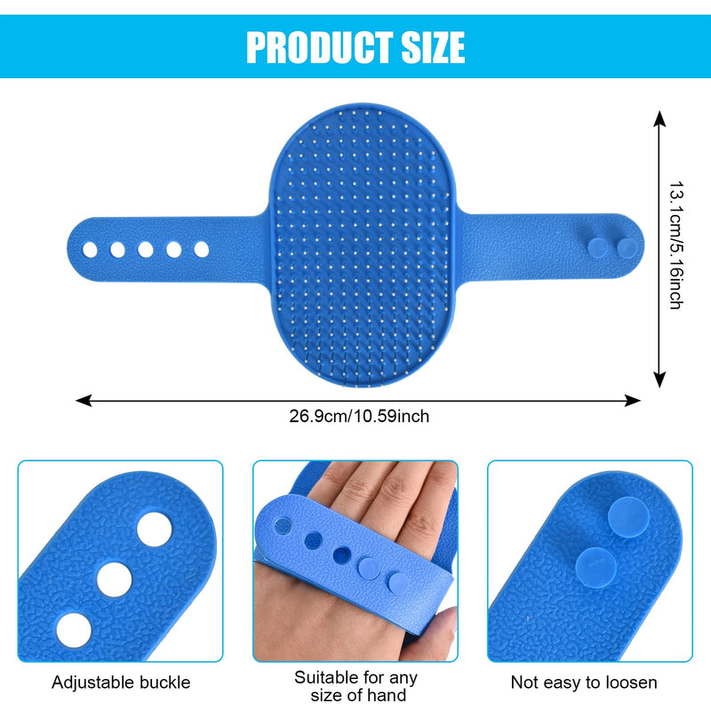 Pet Dog Brush Cat Brush Self-Cleaning Pet Brush Dog Bath Brush Brushing Out Loose Hair Dust Dirt with Adjustable Ring Handle for Long Haired Dogs and Cats Blue - PawsPlanet Australia