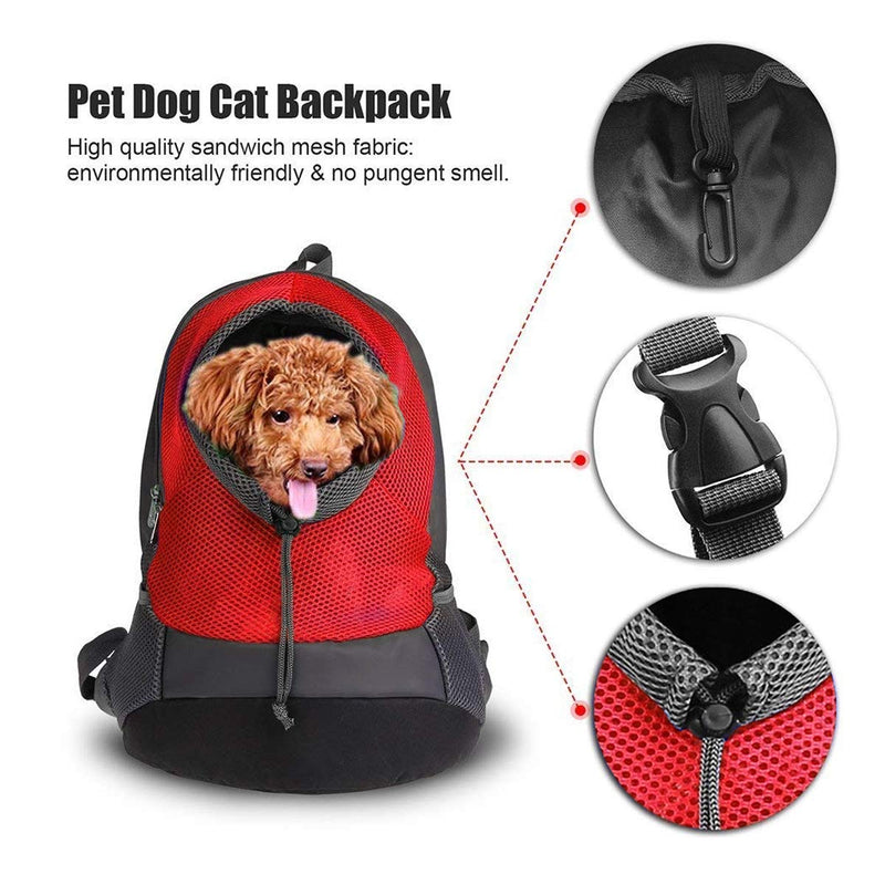 PETCUTE Pet Backpack Carrier Dog Carrier bags for small medium dogs outdoor cycling airline approved M Red - PawsPlanet Australia