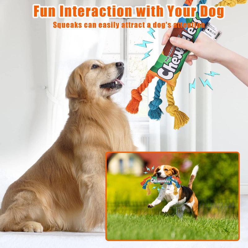 VORHOT Squeaky Dog Toy Made of Polyester, Tug of War Dog Toys with 6 Thick Rope Legs, Dog Chew Toy for Molar Vocalization, Interactive Toy for Large Medium Dogs Puppies, 36cm - PawsPlanet Australia