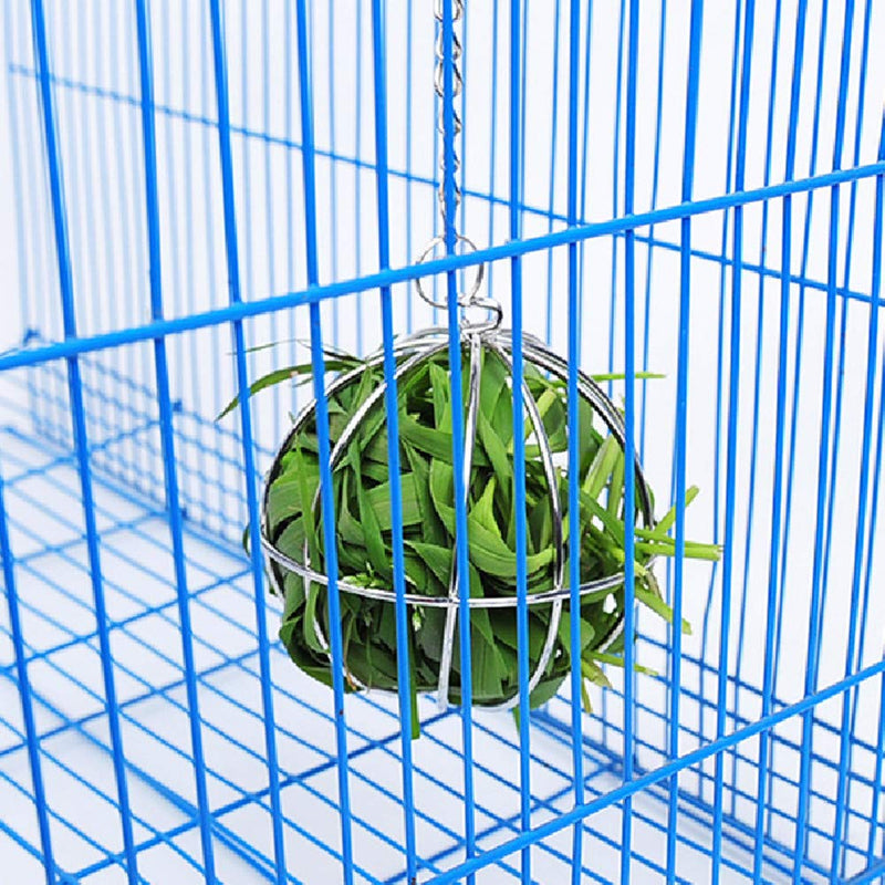 2 Pieces Rabbit Hay Feeder Rabbit Hay Ball Stainless Rabbit Grass Ball Pet Hay Rack Bowl Accessories for Guinea Pig Small Animal Pet - PawsPlanet Australia