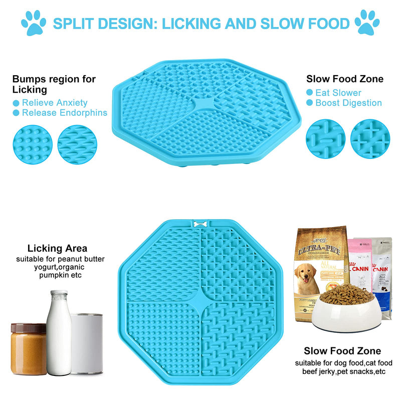 Dog Lick Mat Slow Feeder - Couwilson Pet IQ Treat Mat, Boredom and Anxiety Reduction, 2 PCS Large Size Dog/Cat Licking Pad for Bathing, Grooming and Training, Calming Mat Dog lick mat-7.9in - PawsPlanet Australia