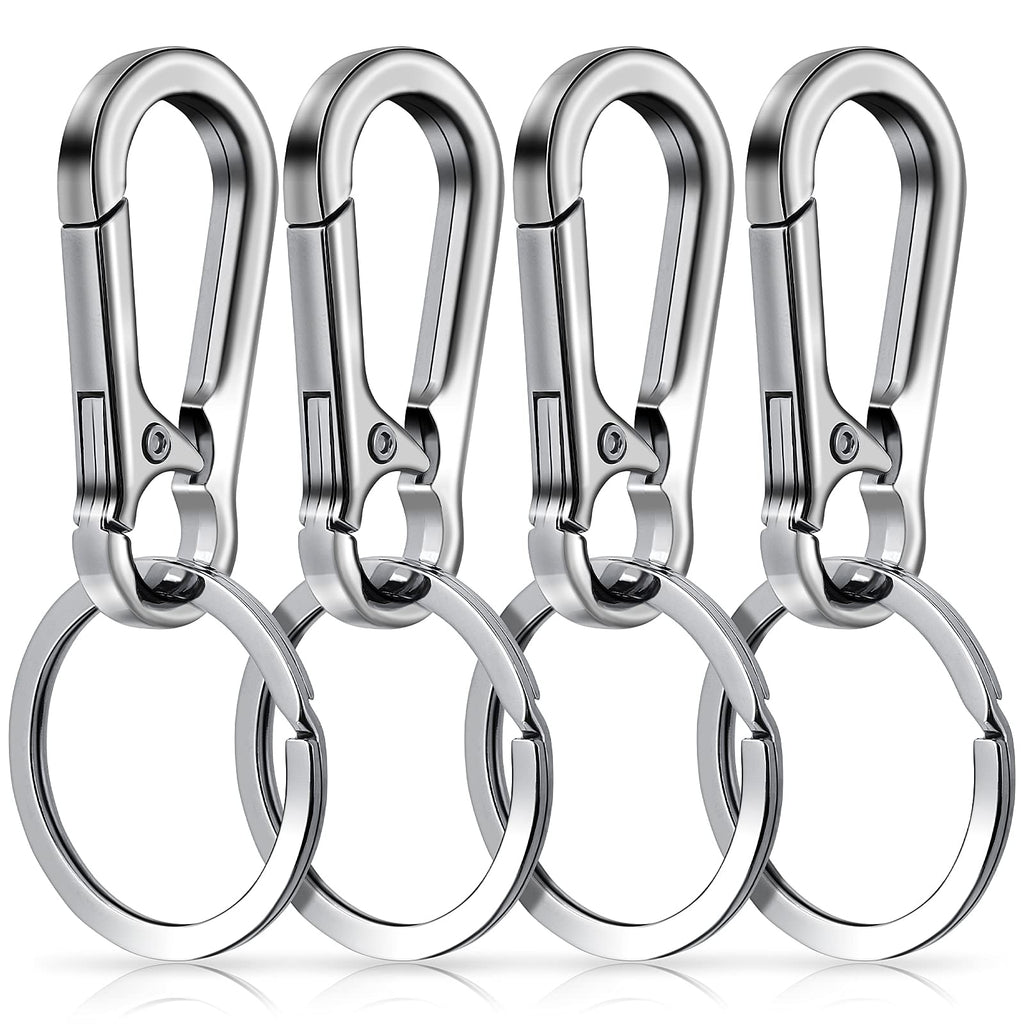 Molain Metal Keychain Carabiner Clip Key Ring Chain Clips Hook Holder Organizer for Unisex 4 Packs Silver M - PawsPlanet Australia