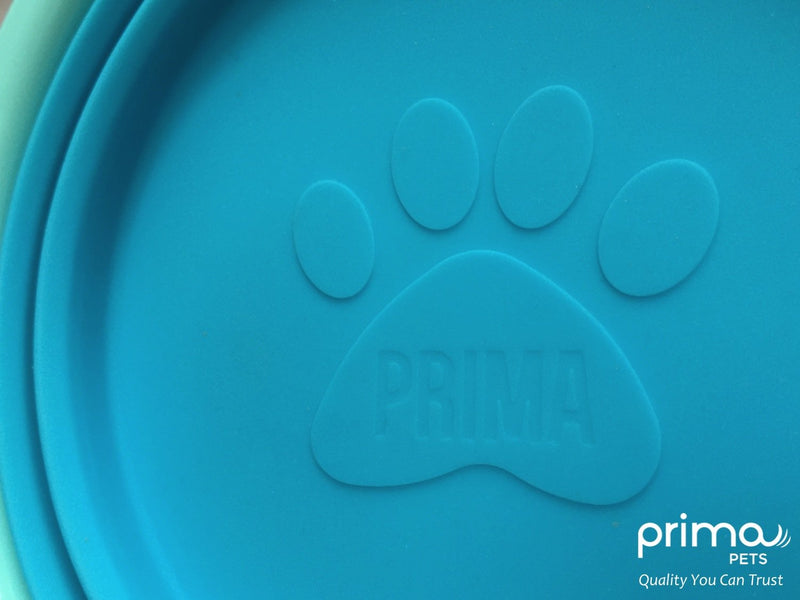 Prima Pet Expandable/ Collapsible Silicone Food & Water Travel Bowl with Clip for Small & Medium Dog and Cat, Size: 1.5 Cups (5.1 Inch Diameter Bowl) (AQUA) SMALL (1.5 CUPS) AQUA - PawsPlanet Australia