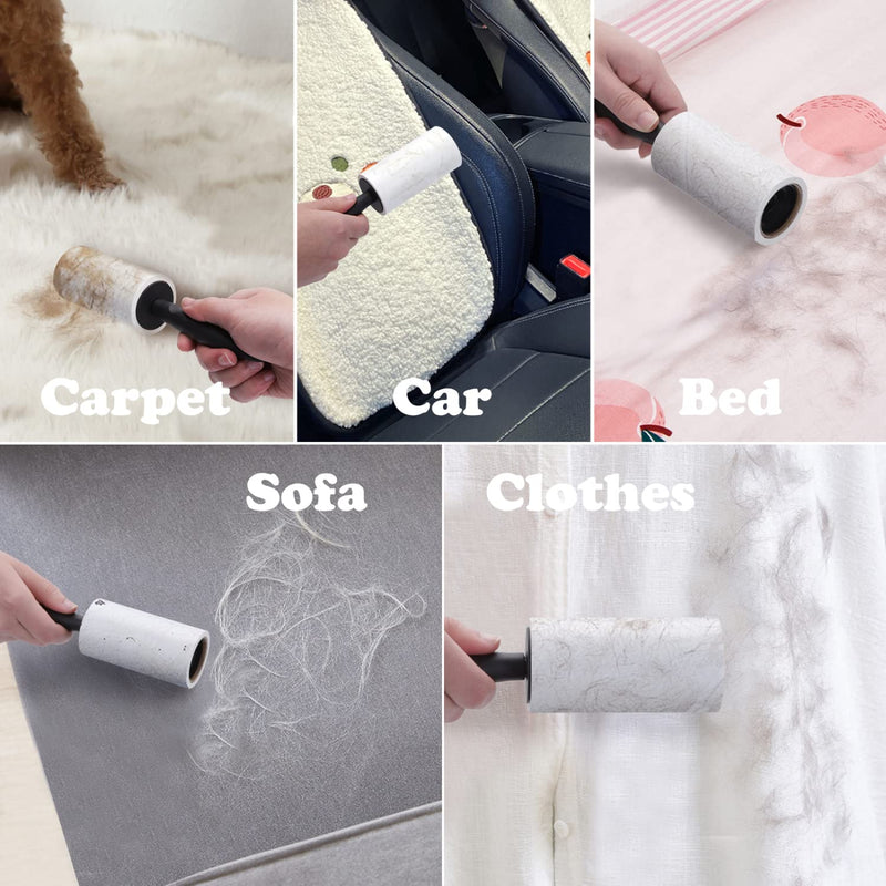 Lint roller extra sticky 540 sheets pet hair remover lint roller clothing sofa bed and car seat lint roller for animal hair cat hair dog hair dust lint 6 rolls with 2 dispensers - PawsPlanet Australia