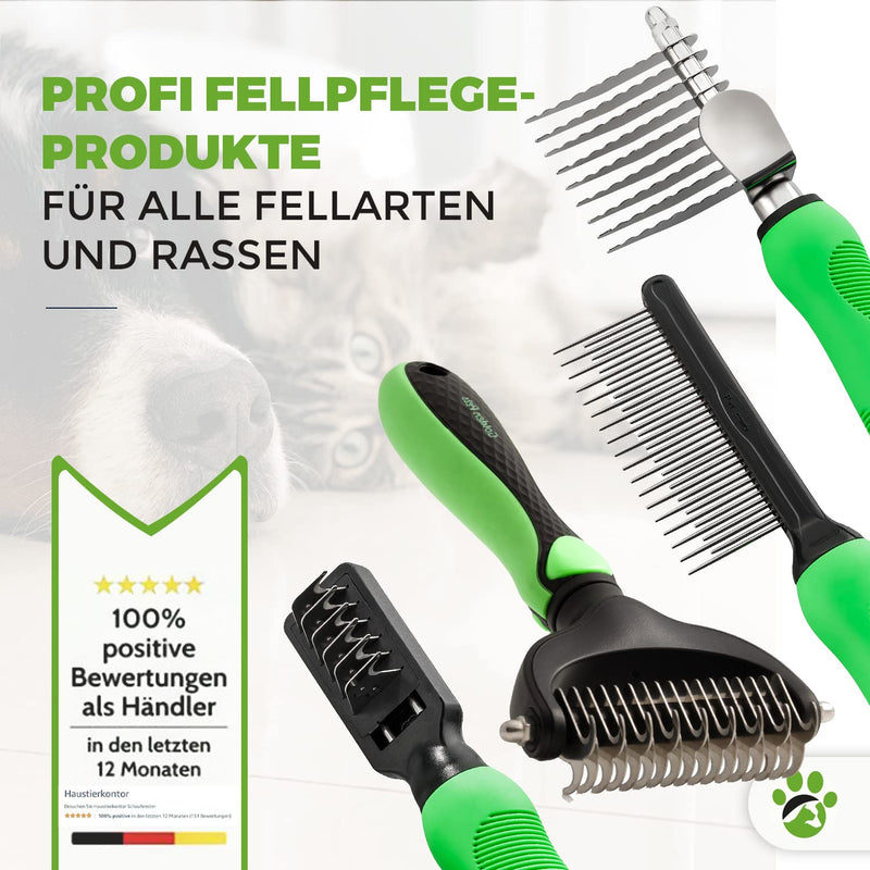 Golden Pets de-matting knife Removes knots and tangles from short to long-haired fur Suitable for small - large animals Rounded blade + free care manual - PawsPlanet Australia