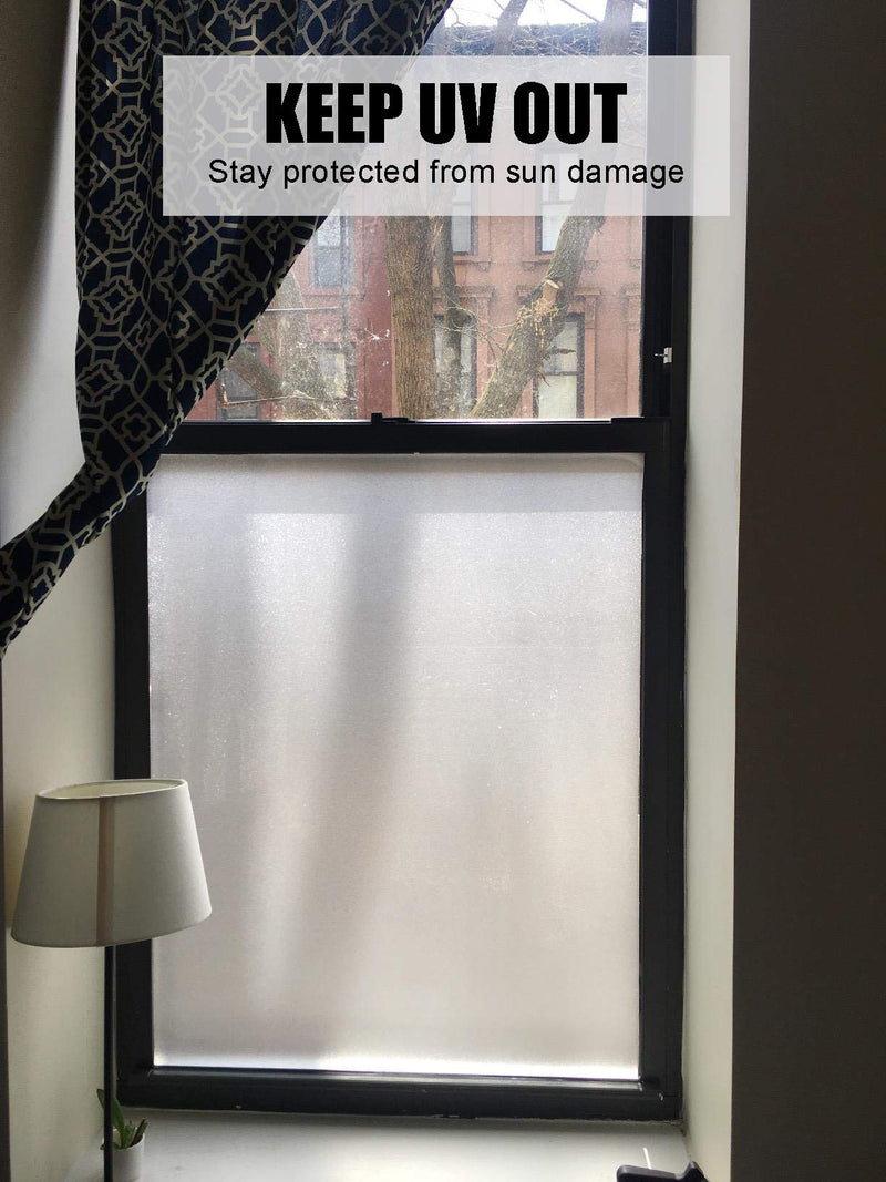 Privacy Window Films, Opaque Frosted Glass Tint Static Cling Treatment Protects Home Security Without Blocking Daylight - Heat Control, UV Prevention, Easy Removal (Matte White, 17.7x78.7 Inches) Matte White - PawsPlanet Australia
