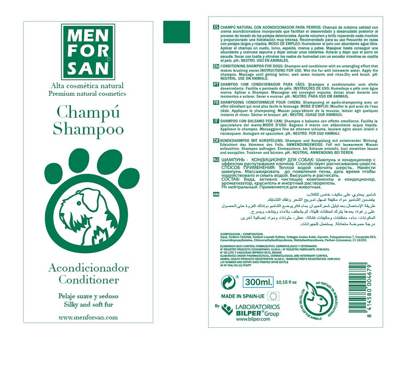 Menforsan - Conditioning Shampoo - PawsPlanet Australia