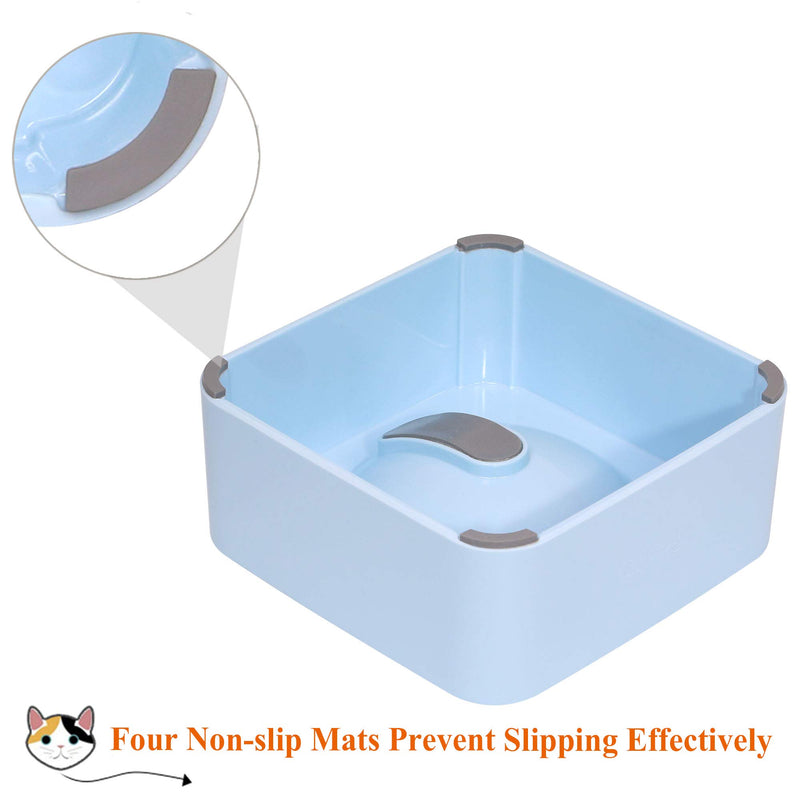 [Australia] - UPSKY Peto Cat Dog Bowl Raised Cat Food Water Bowl with Detachable Elevated Stand Pet Feeder Bowl No-Spill, 0-30°Adjustable Tilted Pet Bowl Stress-Free Suit for Cat Dog (White) Blue 