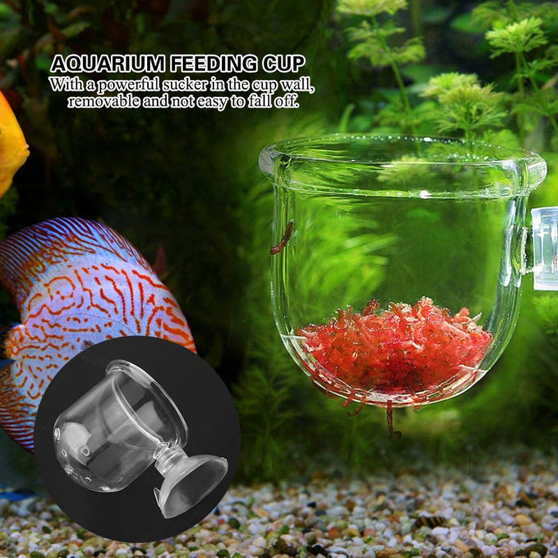 [Australia] - Pssopp Aquarium Cone Red Worm Feeder Acrylic Fish Tank Brine Shrimp Feeder Crystal Glass Plant Feeding Cup with Suction Cups S 