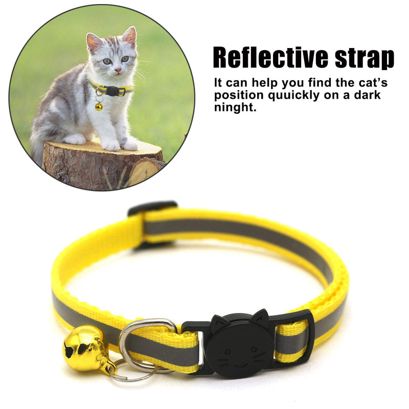 Pack of 12 Reflective Cat Collars with Collar Cat with Safety Clasp Pet Collar with Bell Adjustable Cat Collars Puppy Collars Cat Collars Adjustable 19-32cm - PawsPlanet Australia