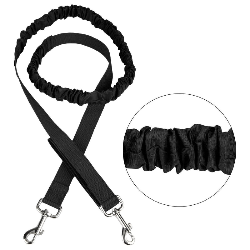 [Australia] - Hands Free Reflective Pet Dog Bungee Leash Kit - Outdoor Dog Running Lead with Bottle Holder Waist Bag Black 