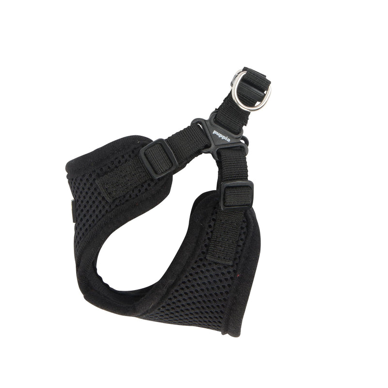 Puppia Soft Comfort Dog Harness Step-in No Choke Triple Layered Breathable Mesh Adjustable Neck and Chest with a Buckle Small Puppia Soft Dog Harness C - Black - S - PawsPlanet Australia