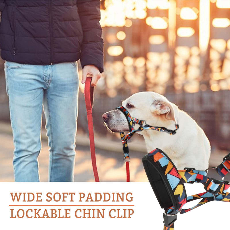 Dog halter, FainFun dog head halter, dog head harness, halter for dogs, dog halter for large dogs, preventing dangerous pulling of dogs on walks (L) L - PawsPlanet Australia