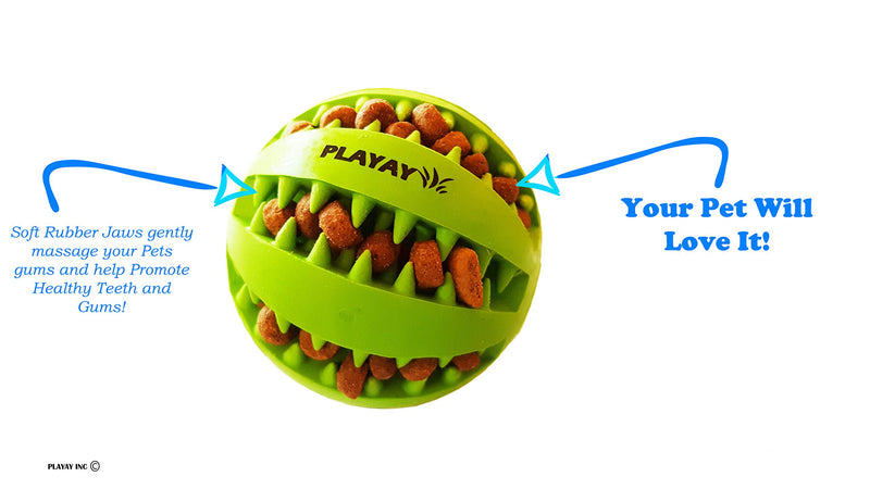 [Australia] - IQ Treat Ball [Chew Toy] for Dogs & Cats [Dental Treat][Bite Resistant] Durable Non Toxic- BPA Free-Strong Tooth Cleaning for Pet Training/Playing/Chewing, [Enhace Your Pets Playing Experience Now!] 