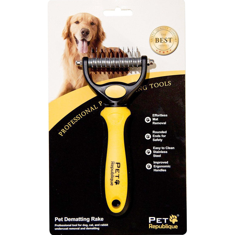 Pet Republique Dog Dematting Tool – Matt Splitters for Dogs, Cats, Rabbits, Long Haired Breed Pets – Effective Pet Dematting, Mat Remover, De-Matting Comb, or Dematter Small 6+11 Teeth - PawsPlanet Australia
