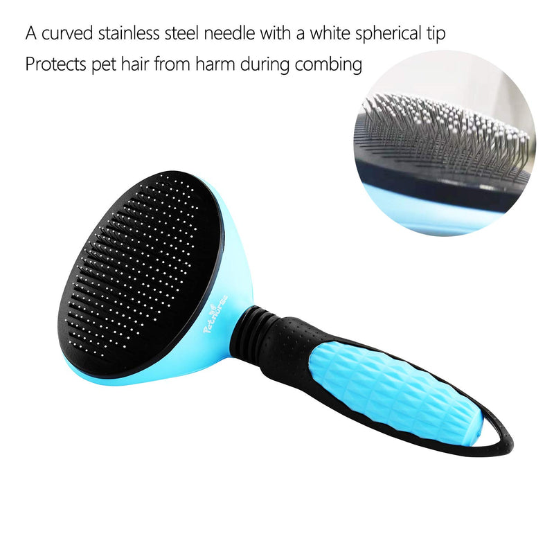 [Australia] - Petnurse Self-Cleaning Pet Slicker Brushes for Dogs and Cats,Suitable for All Hair Types-Curly,Wiry,Thick,Short,Medium & Long … L 