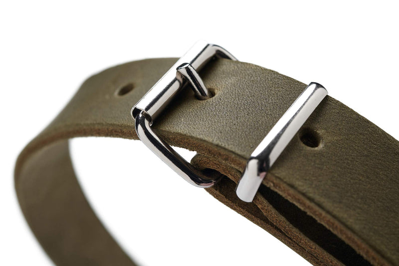 HUNTER Collar Aalborg, 32 67293 Soft genuine cow leather, olive - PawsPlanet Australia