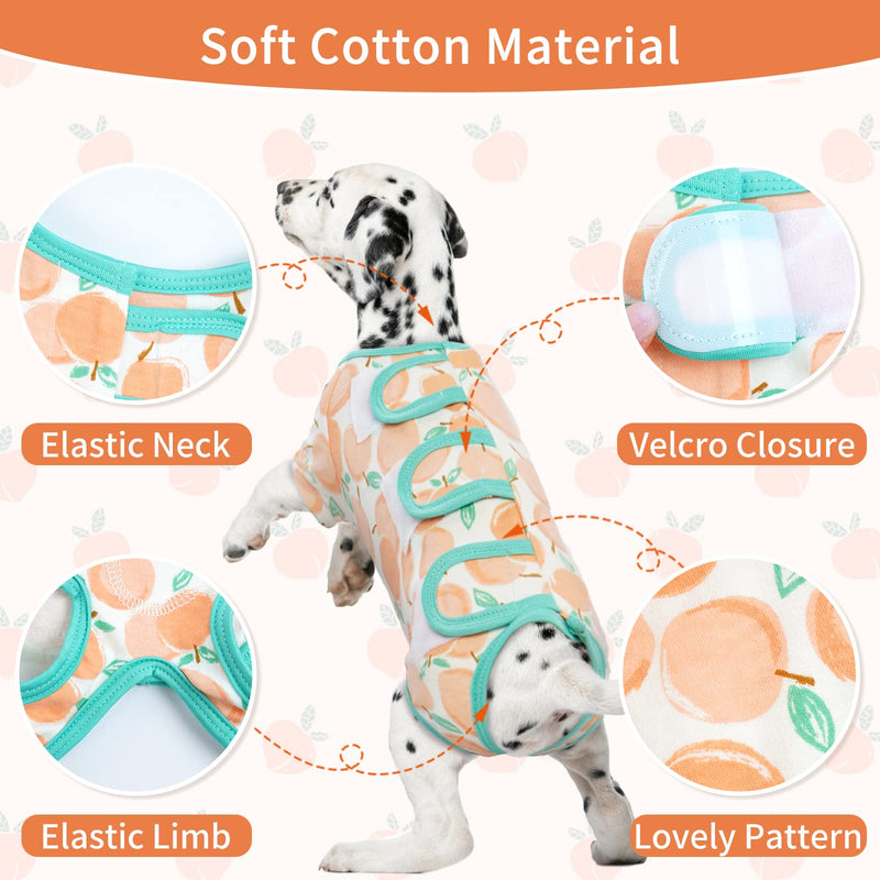 PUMYPOREITY Dog Recovery Suit, Puppy Medical Surgical Clothes Cotton Cat Post-Operative Vest Pet After Surgery Wear Cone E-Collar Alternative Dog Dog Bodysuit for Small Medium Large Dogs(Apple, XS) Apple - PawsPlanet Australia