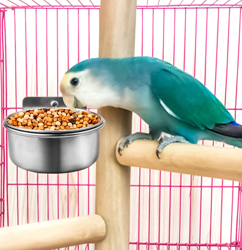 MotBach 3 Pieces Stainless Steel Bird Feeding Dish Cups, Bird Feeder Parrot Food Water Bowls with Clamp, Pet Cage Cups Holder for Bird Parrot Cockatiel Conure Budgies Parakeet Small Animal - PawsPlanet Australia