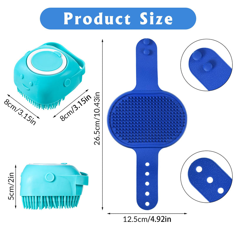 Fanshiontide 3 pieces dog brush short hair bath brush, soft rubber curry comb dogs and cats bath brush with massage effect, soothing adjustable ring handle, removes loose top hair, dust and dirt - PawsPlanet Australia