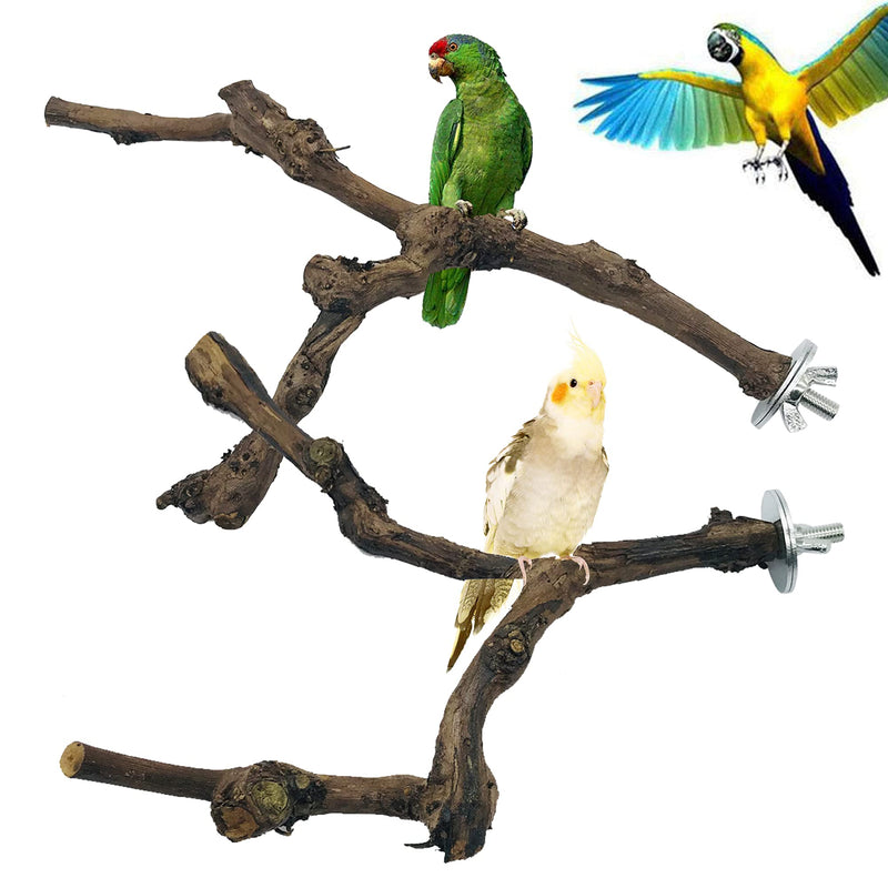 NA Allazone 4 PCS Bird Perch Natural Grape Stick Bird Standing Stick Swing Chewing Bird Toys Natural Grapevine Bird Cage Perch For Parrot Cages Toy for Cockatiels, Parakeets, Finches - PawsPlanet Australia