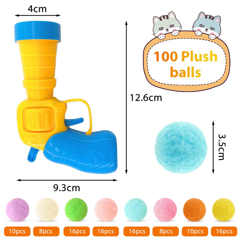 BGTLJKD Pack of 100 cat toy balls, interactive cat toy ball, cat ball, kitten toy plush ball, interactive launch training, silent cat toy for indoor cats - PawsPlanet Australia