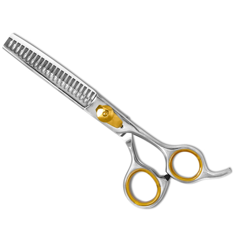 [Australia] - Sharf Professional Thinning Scissors: Sharp 440c Japanese Steel Chunkers Shear 6.5" 22 Teeth Gold Touch Dog Grooming Scissors Texturizing Scissors w/Easy Grip Handles| Must-Have Groomers & Home Groom 