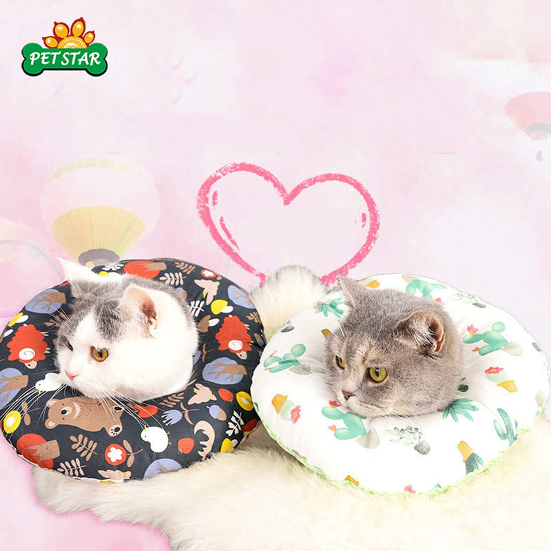 Cat Protective Collar Cats Recovery Collar Adjustable Soft Cat Protective Collar Soft Collar for Cats Anti Bite Safety Adjustable Protective Collar for Pets Puppies Kittens (Size L) - PawsPlanet Australia