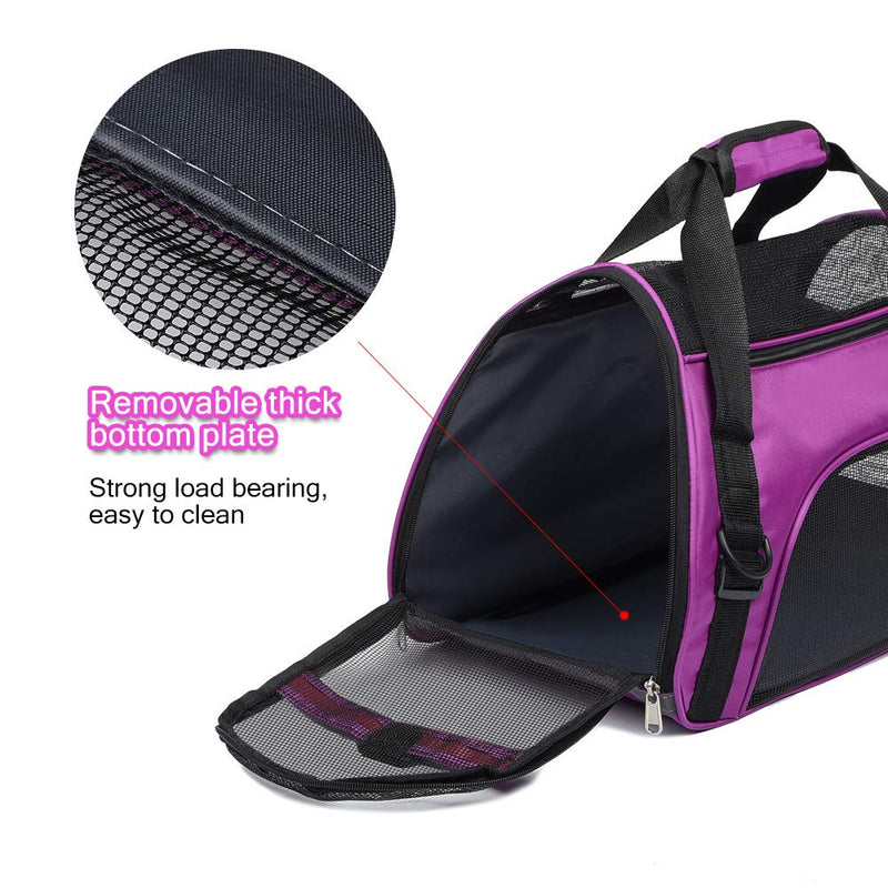 [Australia] - Anyifan Airline Approved Dog Carrier and Cat Carrier, Soft-Edged Portable Pet Travel Carrier, Zipper Lock Collapsible Travel Cat Carrier and Dog Carrier Small,Purple 