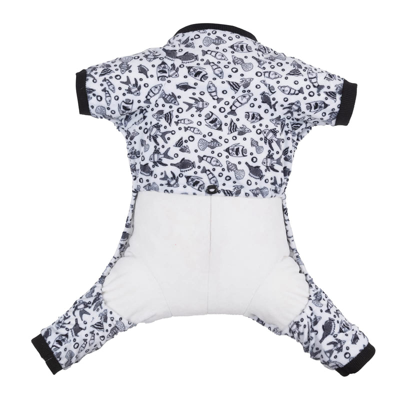 CuteBone Dog Pajamas Soft Cat Clothes Cute Puppy Apparel Doggie Outfit Pet Pjs Onesie X-Small Fishes - PawsPlanet Australia