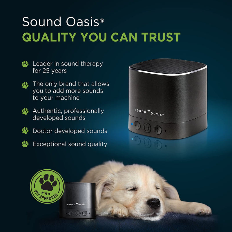 Sound Oasis Bluetooth Sound Therapy System for Pets I 20 Built-in Sounds I Dr Developed Sounds I Sleep Enhancer and Calms Pet Anxiety - PawsPlanet Australia
