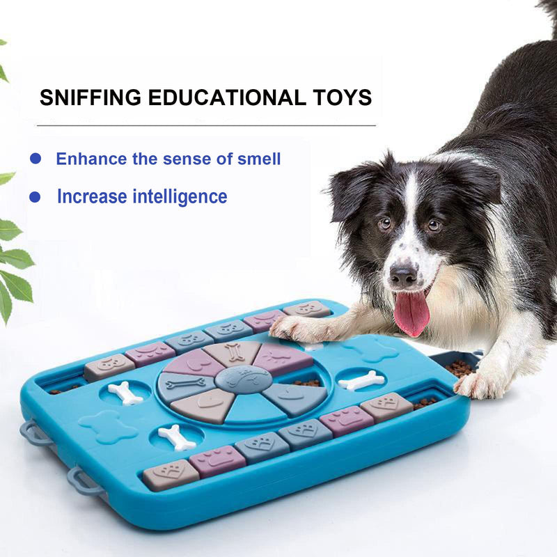 Dog Puzzle Feeder Treat Toys, Advanced&Interactive Stimulation Dog Toys, Brain Games IQ Training Bowl Funny Feeding, Dispenser Non-Slip Slow Feeder Plate Toy for Dog Pet Puppy F - PawsPlanet Australia