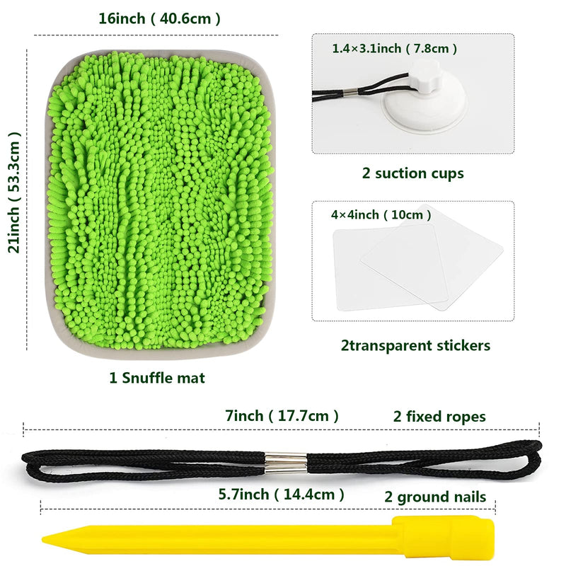 Snuffle Mat for Dogs Treat Dispenser,Dog Puzzle Toys Interactive Game,Sniff Foraging Mats for Pet Relieve Stress and Boredom,Machine Washable,Non-slip,Durable(21''x 16''? (Green) Green - PawsPlanet Australia