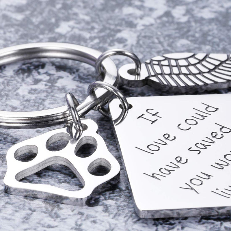 Pet Memorial Gift Keychain for Loss of Pet Dogs Cats Sympathy Gift for Friend Family Boss Remembrance Keyring Jewelry for Women Men Loved If Love Could Have Saved You Would Have Lived Forever - PawsPlanet Australia