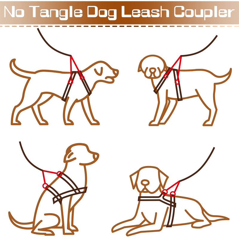 4 Pieces No Tangle Dog Leash Couplers Black Double Clip Leash for Dogs Two Clasp Dog Double Leashes 0.6 Inch Wide Heavy Duty Nylon Leash Splitter for Large Dogs Pet Walking Supplies, 4 Inch - PawsPlanet Australia
