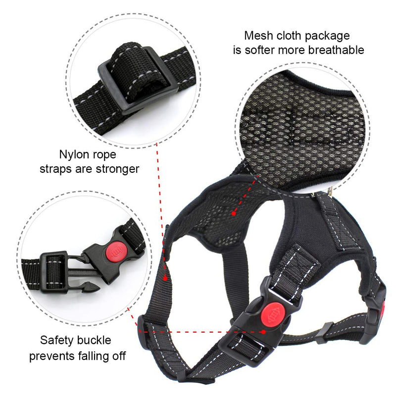 Hollyde No-Pull Dog Harness Padded Adjustable Vest for Training Walking, Comfortable No Hurt Reflective Safety Vest for Small Medium Large Dogs (M) M - PawsPlanet Australia