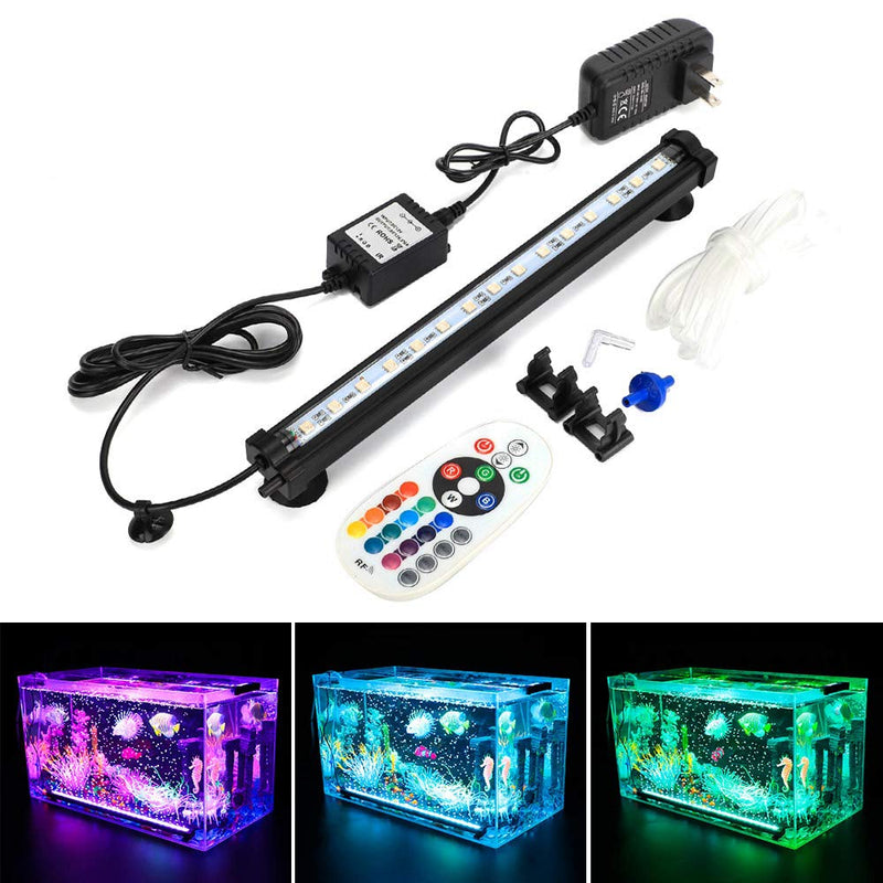 DOCEAN LED Aquarium Light, Acrylic Fish Tank Light, Upgraded LED Aquarium Light IP68 Waterproof Fish Tank Lights Submersible Underwater Aquarium Lights Rgb(11in/28cm)with Air Bubble - PawsPlanet Australia